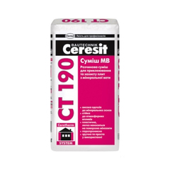 Клей для теплоизоляции ППС+МВ Ceresit СТ190 25кг