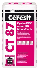 Клей для теплоизоляции Ceresit СТ87 ППС+МВ белый "2 в 1" 25кг